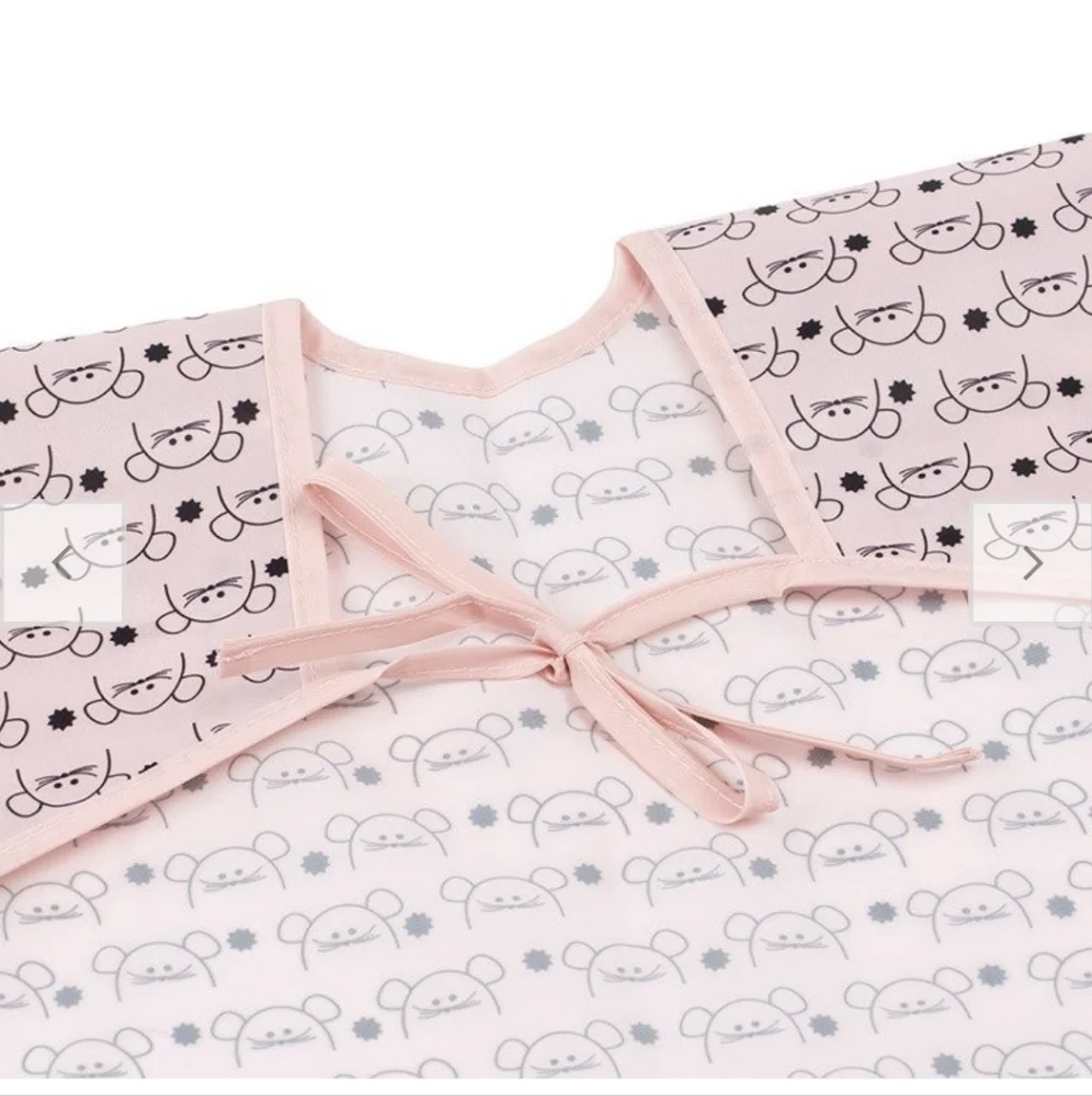 Lassig Little Chums Pink Long Sleeve Pink Mouse Bib